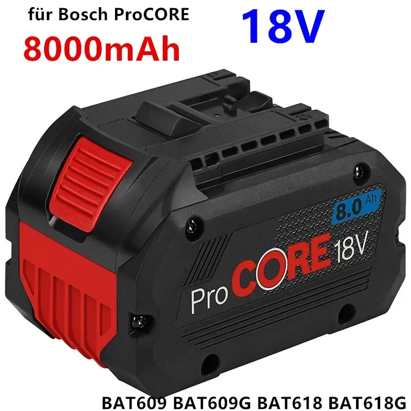 

Беспроводной эргономичный блок 8000 мАч для системы Bosch ProCORE 18 в, ProCORE18V BAT609 BAT609G BAT618 BAT618G 21700 Zelle Technology