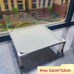 Elevated Portable Pet Camping Bed - Foldable, Removable, Washable Design (Beige)