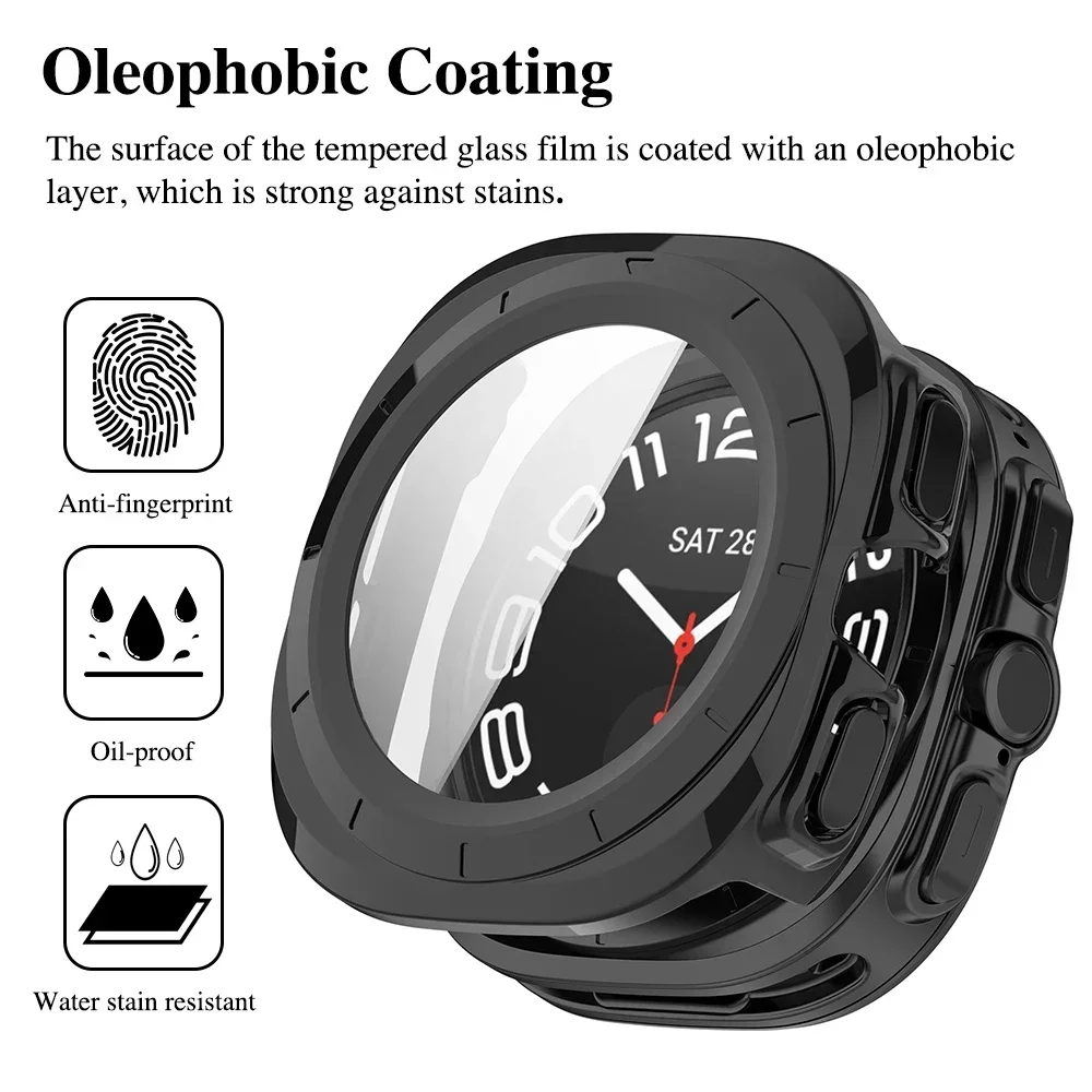 Premium Tempered Glass Protective Cover for 47mm Watch – Enhanced Screen Safety & Durable Bumper Casing