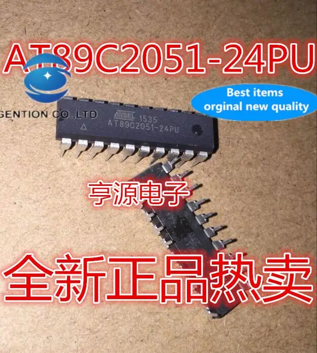 

10 шт., 100% оригинальные новые флэш-память, AT89C2051, флэш-память DIP-20, 8 бит, 8051