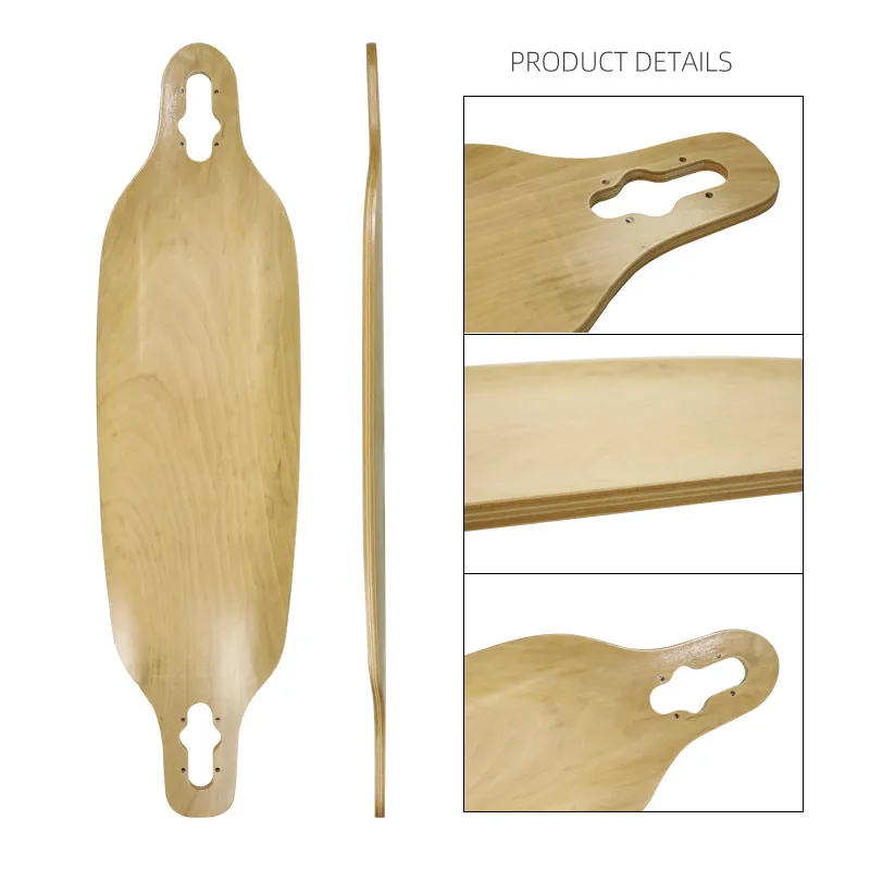 Longboard Deck Blank Cruiser Skateboard Deck, 7-Tier Maple, Surfskate Deck, 41inch, DIY Skate Parts Supply, 105cm