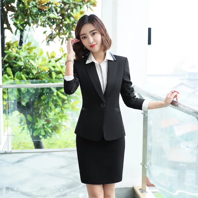 S-4XL High-end Women's Suit Office Professional Work Clothes Two-piece Set Spring Autumn Fashion Ladies Jackets High Waist Skirt