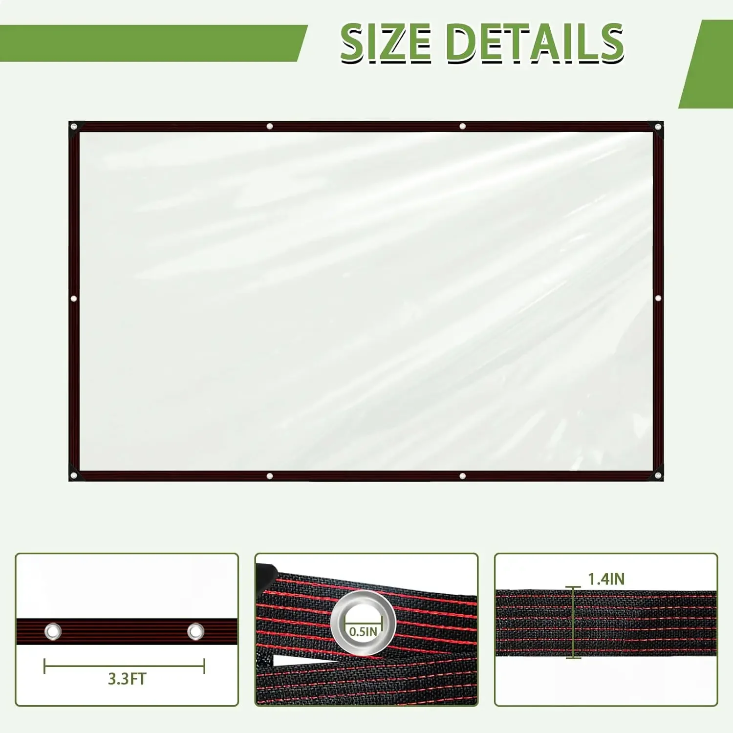 Clear Tarps Heavy Duty Waterproof with Grommets Plant Cover Freeze Protection Frost Plastic Sheeting Rain Tarps Greenhouse 4