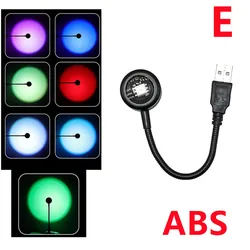 LED USB Sunset Lamp Projector - Home Decor Night Light & Portable Mood Light for Living Room and Photography (Type E-1)
