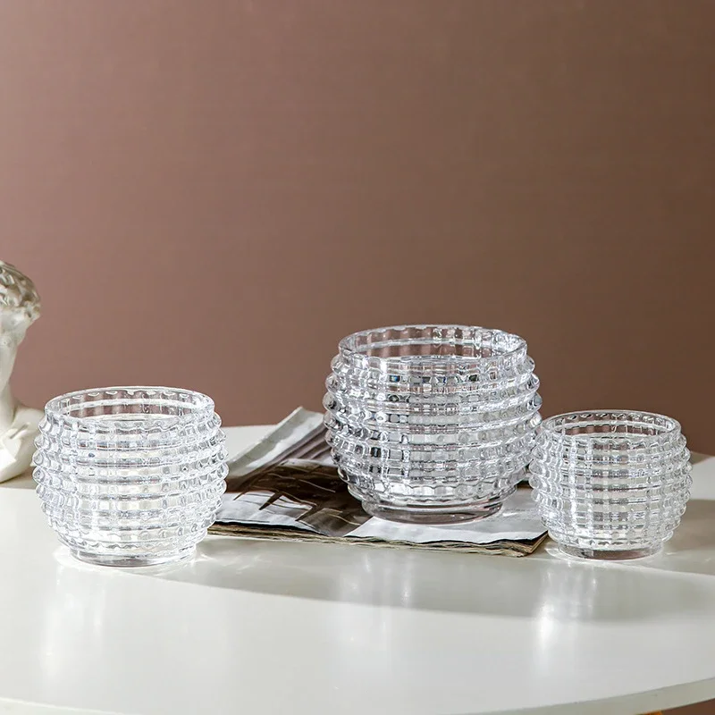Modern Minimalist Crystal Small Vase Living Room Mini Transparent Glass Ball Flower Arrangement Hydroponic Desktop Decoration 5