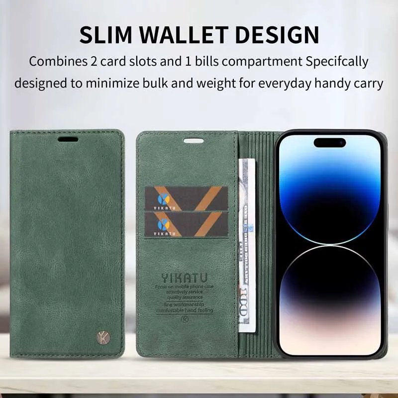 Leather Flip Wallet Cover - Elegant Design