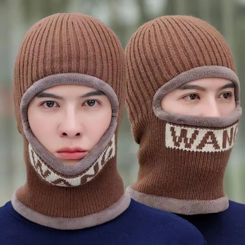 Mode Kühlen Männer Herbst Winter Warm Dicken Mützen Kappe Hut Männlichen Multifunktions Snood Schal Gestrickte Kappe Hut Für Männer – Detail 4