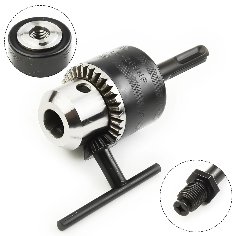 

1/2" Chuck Driver SDS Plus Shank Screwdriver to Drill Converter Adapter +key Kit
