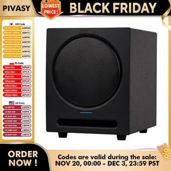 8 Inch Bluetooth Subwoofer 50W Speaker Monitor Bass Speakers 30Hz200Hz Frequency Response Inputs For Home Theater Office PC