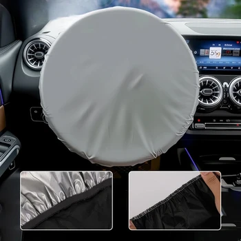 Copri Volante Auto con Protezione Solare, Rivestimento Argentato Isolante Termico, Accessorio Universale per Interni Auto