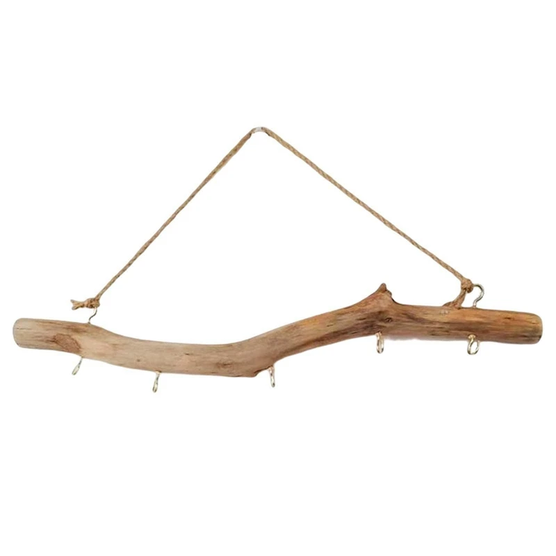 

1 PCS Wooden Hook Driftwood Hook Vintage Decor Supplies Wood Color Easy To Use For Entryway Small Item Closet