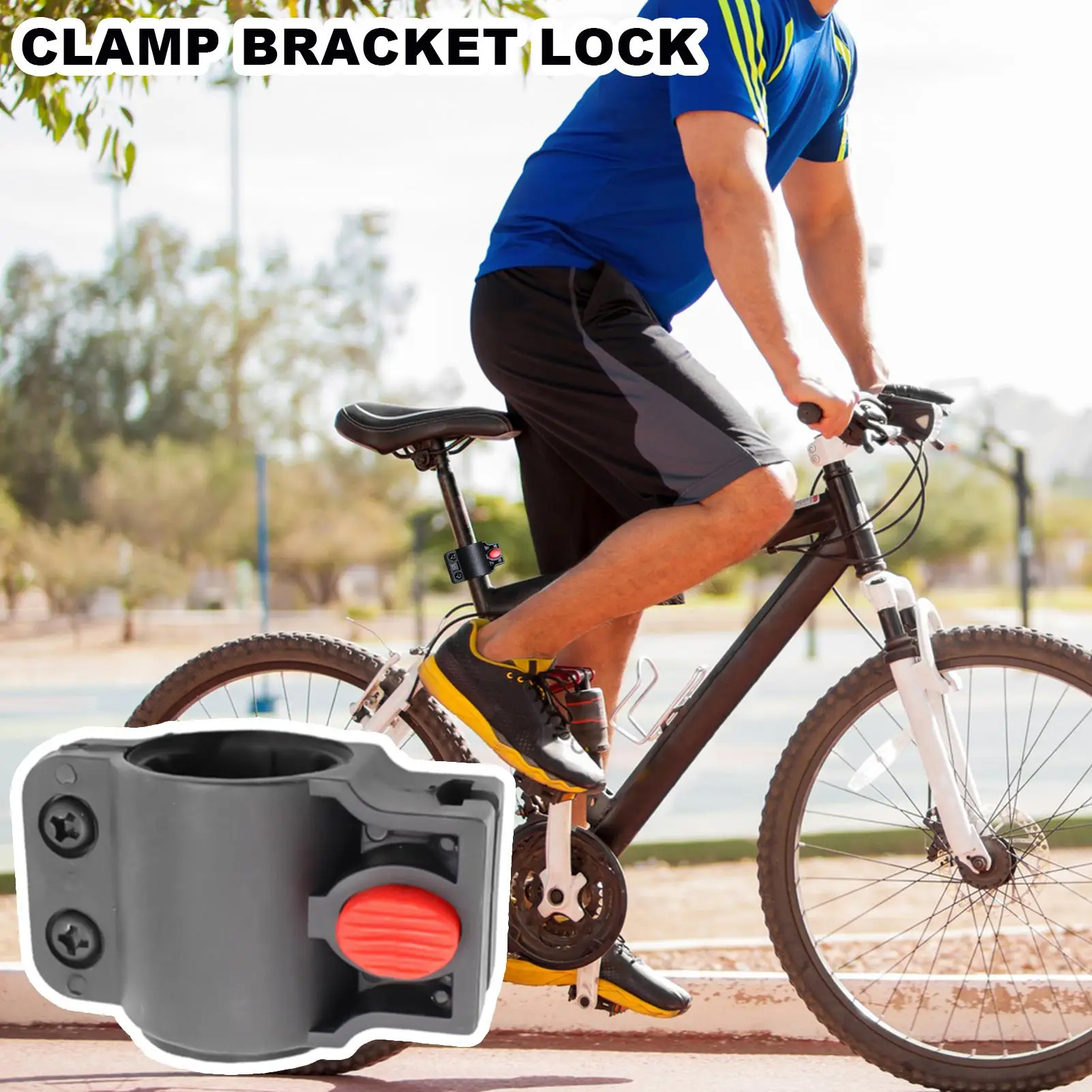 thumbnail image 2 of Cycle Lock Holder Clip Lock Mounting Bracket Holder Frame Mount U-Lock Clip Fixed Cable Lock Support U Lock Fixed Cycling Parts 2 of 9