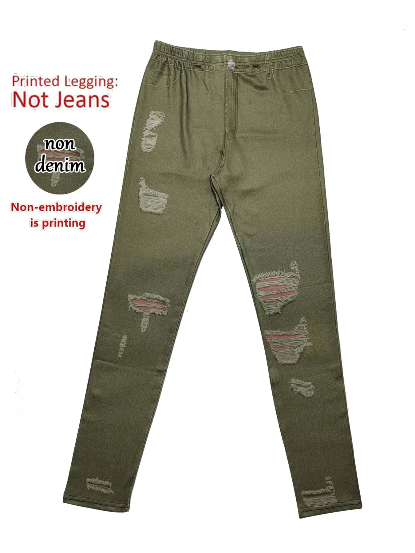 【Non-Denim】Printed leggings, non-jeans style, skinny full-length pants 3