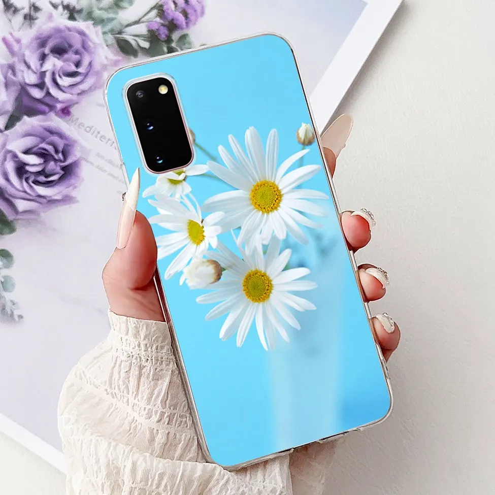 Clear Cute Cat and Fashion Flower Painted Phone Case Cover