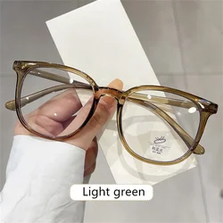 Retro Ultra-Light Anti-Blue Light Fashion Glasses with Transparent Frame (Light green)