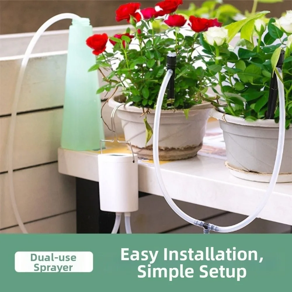 Macchina per Irrigazione Automatica, Dispositivo di Irrigazione a Goccia Multi-Testa Regolabile, Timer Intelligente per Auto-Irrigazione - immagine 2