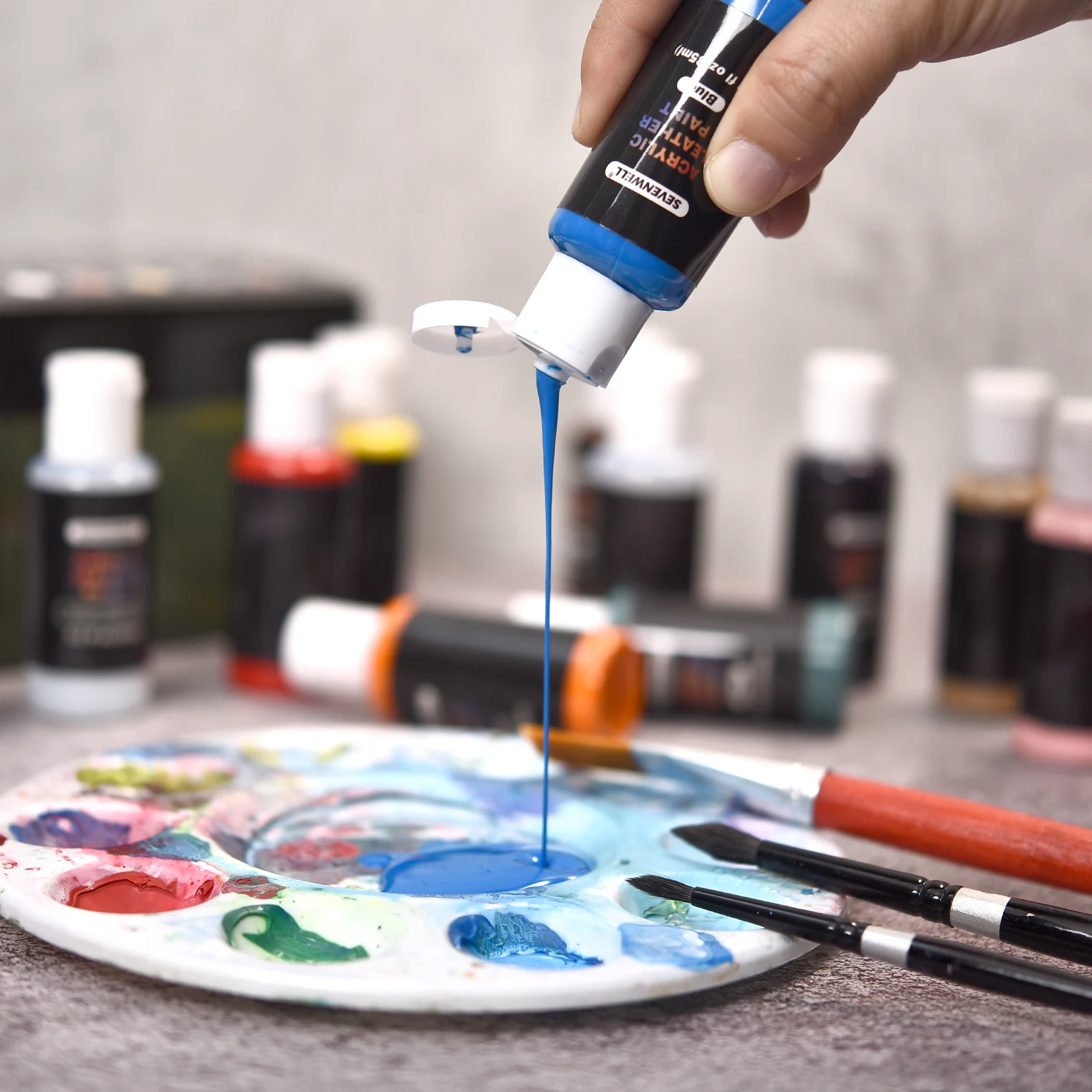 Acrylic Paint Set - 24 Vibrant Colors for Fabric, Clothing, Leather & DIY Crafts