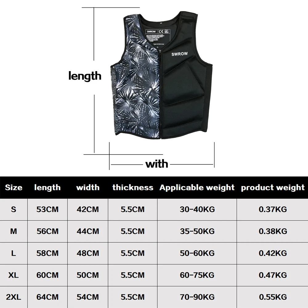 Life Jacket Neoprene Life Vest Adults Surf Life Jacket Ski Motorboats Kayak Raft For Boats Fishing Vest Swimming Drifting Safety Rescue