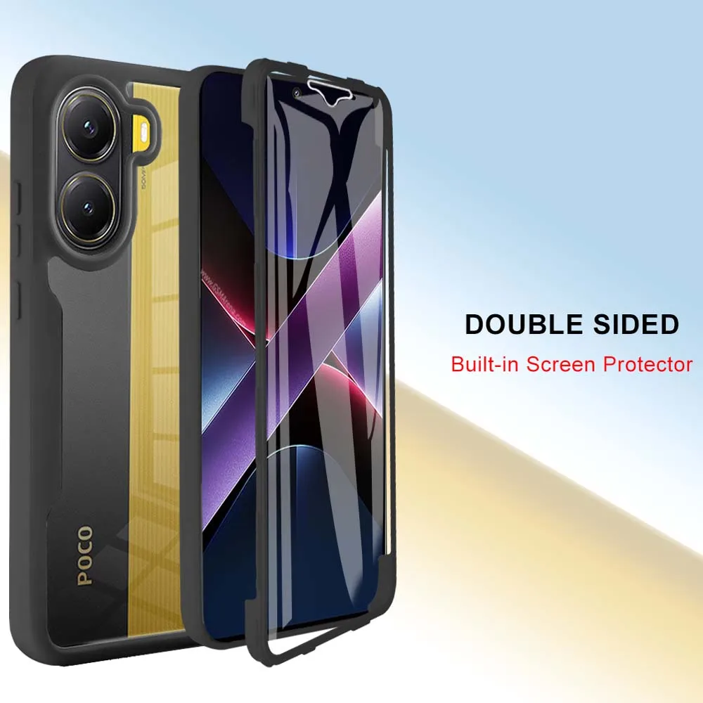360 Full Body Transparent Shockproof Phone Case and Screen Protector