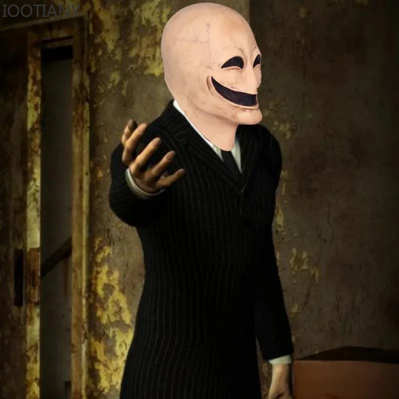 

IOOTIANY Terror Faceless Disguise Mask Halloween Cosplay Horror Smile No Face Man Latex Full Head Alien Helmet Costume Props