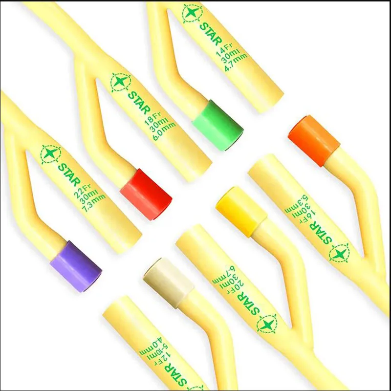12 Pcs Double Lumen Catheters Male Medical Latex Disposable Catheters Female Drainage Urinary