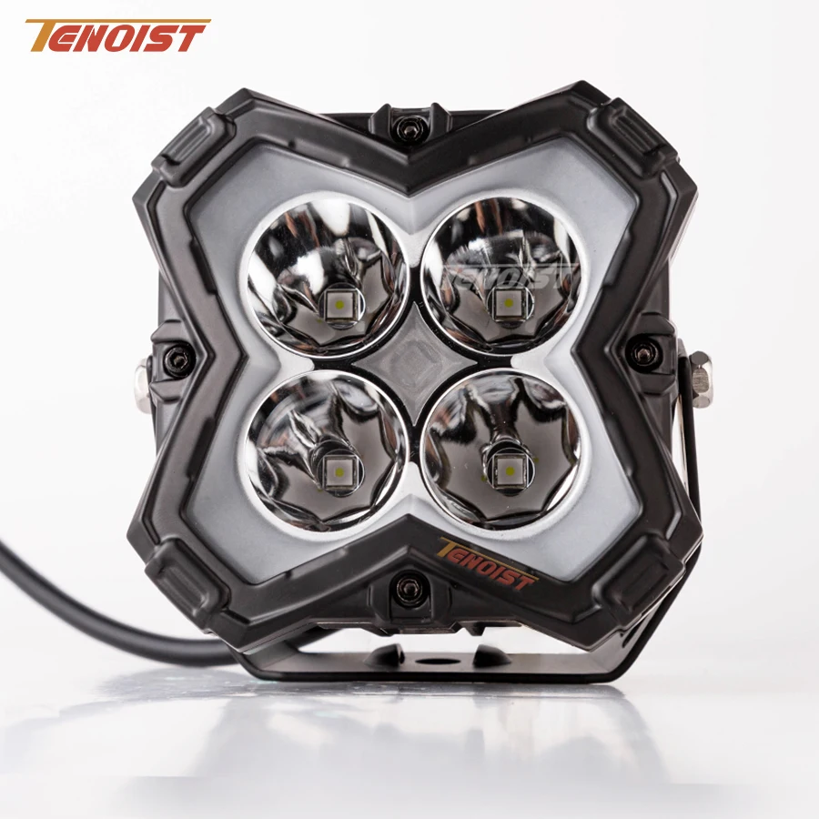 Yüksek Güçlü 4 İnç Beyaz Sarı DRL'li Spot LED Sürüş Farı Sis Lambası Motosiklet Kamyon Araba SUV Offroad ATV UTV Otobüs 12-80V için