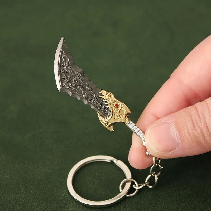 crafthand Metal Kratos Weapon Blade of Olympus Model Metal Keyring Keychain  Alloy Product Model Ragnarok little Gifts For The Game Fans at  Men's  Clothing store