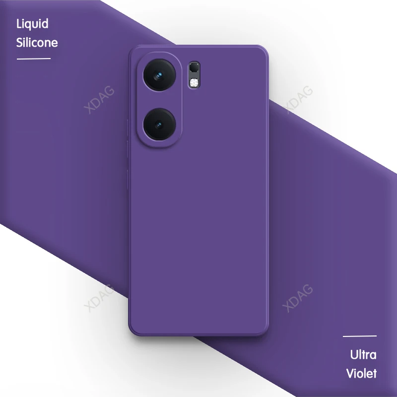 Luxury Soft Square Liquid Silicone Phone Case with Camera Protection