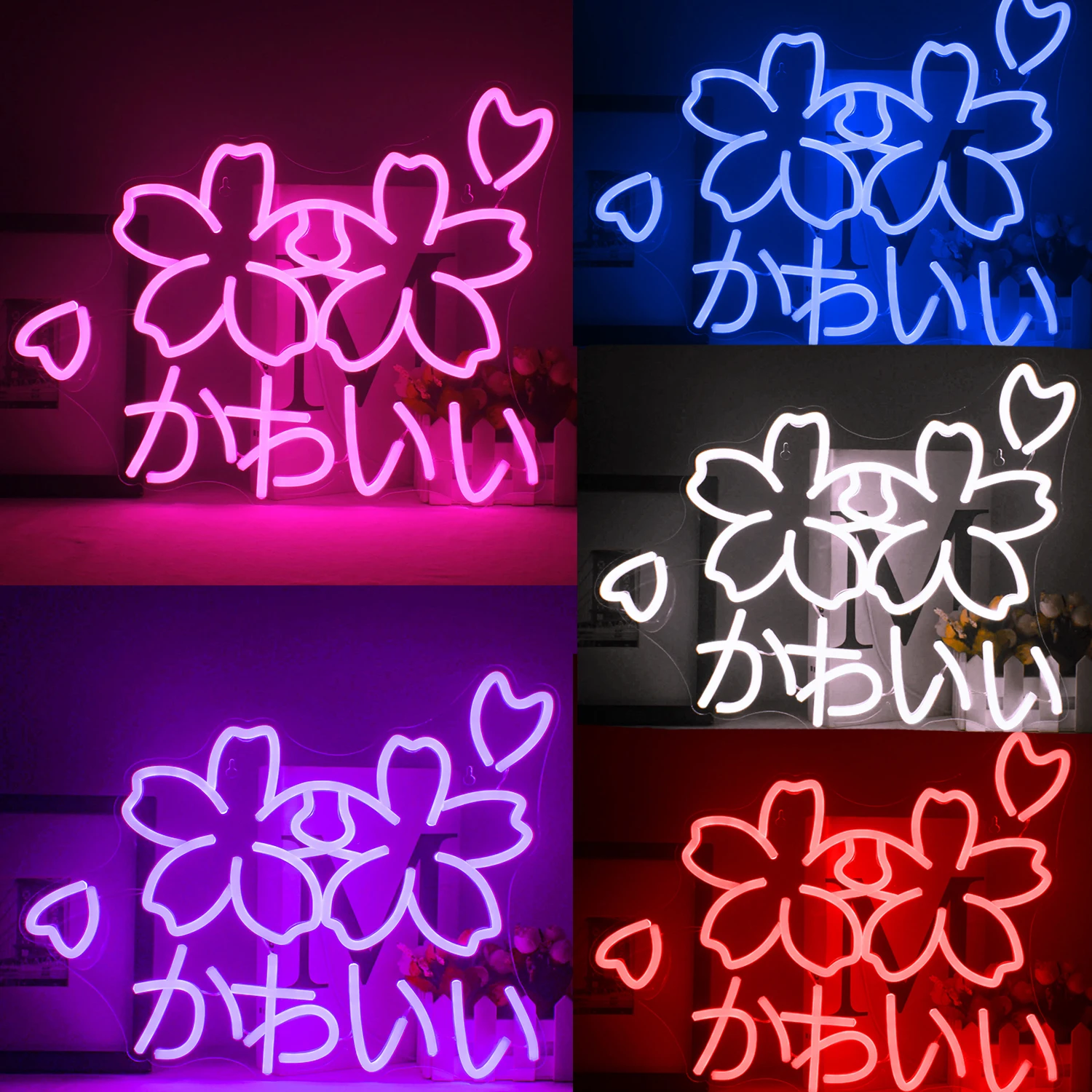 Ineonlife Custom Neon Sign Flower Sakura Kawaii Blossom LED Light Used For Bedroom Coffee Shop Party Wedding Bar Wall Decor Gift