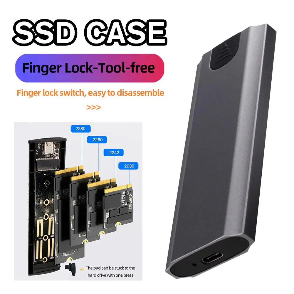 M2 NVMe SSD Case 10Gbps HDD Box M.2 NVME SSD To USB 3.1 Enclosure USB To Type-C Cable For M.2 2230 2260 2280
