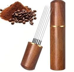 Deluxe Wood Handle Espresso Distributor & Stirrer Tool Set (1PC WDT Tool - Light)