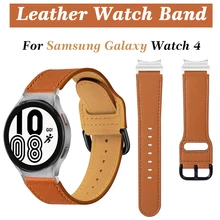 

20mm Genuine Cow Leather Strap for Samsung Watch 4 40mm 44mm Bracelet for Samsung Galaxy Watch 4 Classic 42mm 46mm Watchbands