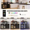 LED Coffee Bar Cabinet Kitchen Storage Cabinet & Sideboard Buffet Cabinets - Shelf Capacity for Dinning Room/Living Room 4