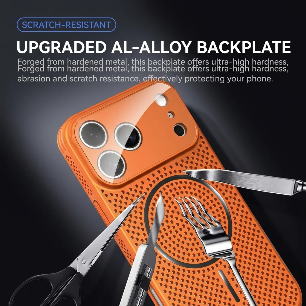 Aluminum Alloy Mesh Magnetic Case with Heat Dissipation and Full Lens Protection
