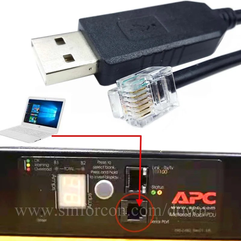 Rj12 To Db9 Rs232 Usb To Rj11 Serial Cable For Rack Pdu Ap7730 Apc 940