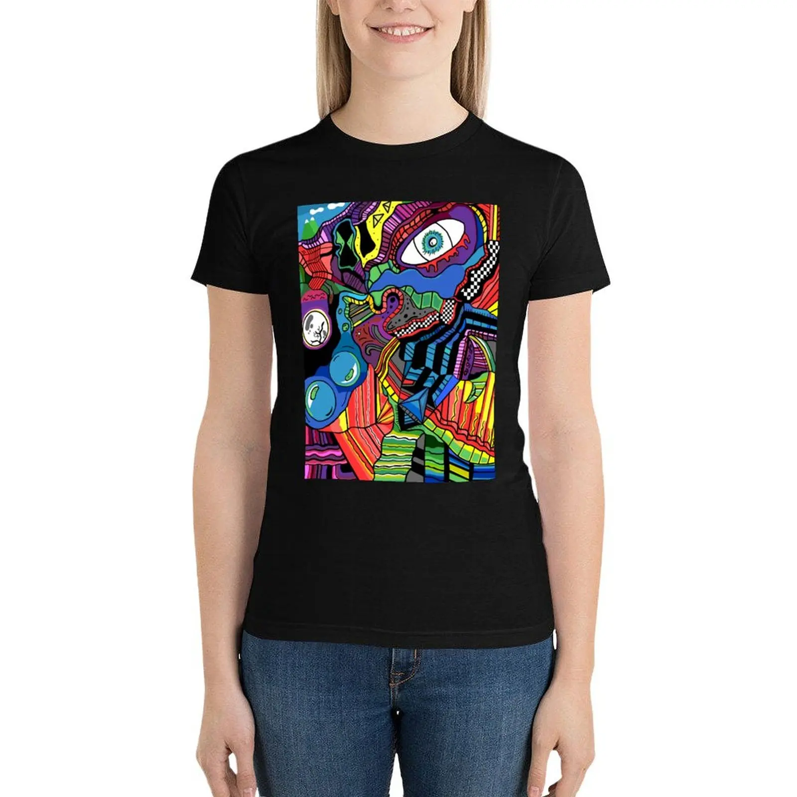 LSD drawing T-Shirt summer top cute clothes t shirt dress Women