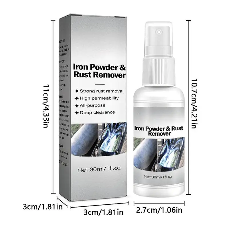 Rust Remover Spray 1.01oz Metal Rust Cleaner Auto Rust Stain Remover Rust Dissolver Spray For Multi Purpose Use For Metal