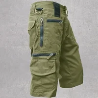 Men's  Shorts Jogging Shorts Solid Color Multi-Pocket Summer Casual Straight Cargo Shorts Men Shorts 1