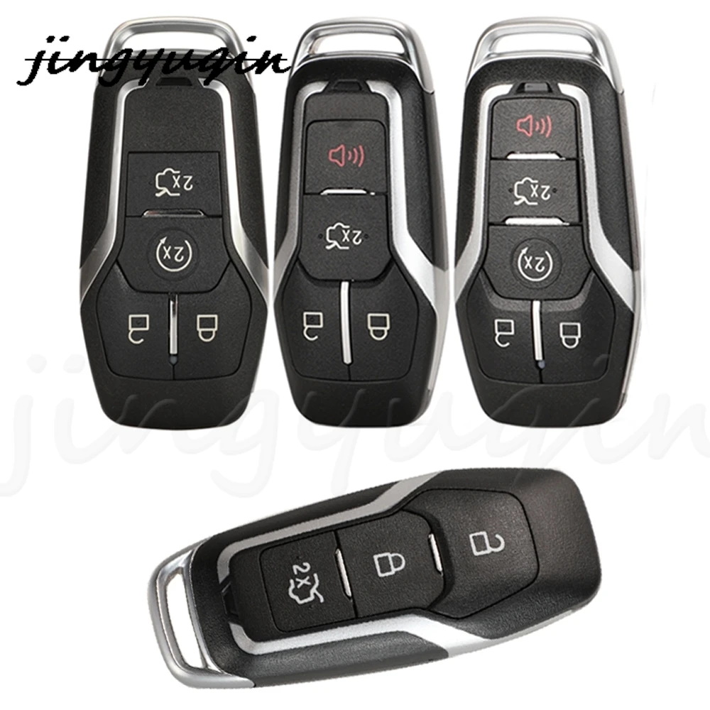 

jingyuqin Smart Remote Key Case 3/4/5 Button For Ford Mustang Edge Explorer Fusion Mondeo Kuka Car Key Shell Uncut Blade