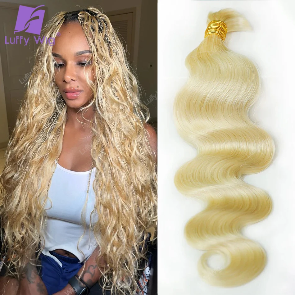 Body Wave Bulk Human Hair For Braiding Burmese Remy Double Drawn Hair Bundles Boho Box Braids No Weft Hair Extensions Luffy 6