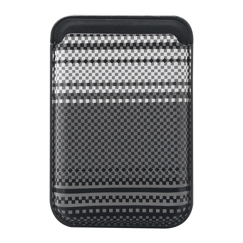 Premium Magnetic Carbon Fiber Wallet Card Holder with Leather Finish