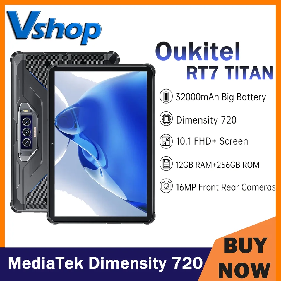 OUKITEL RT7 TITAN 5G Rugged Tablet IP68/IP69K 12GB+256GB 10.1