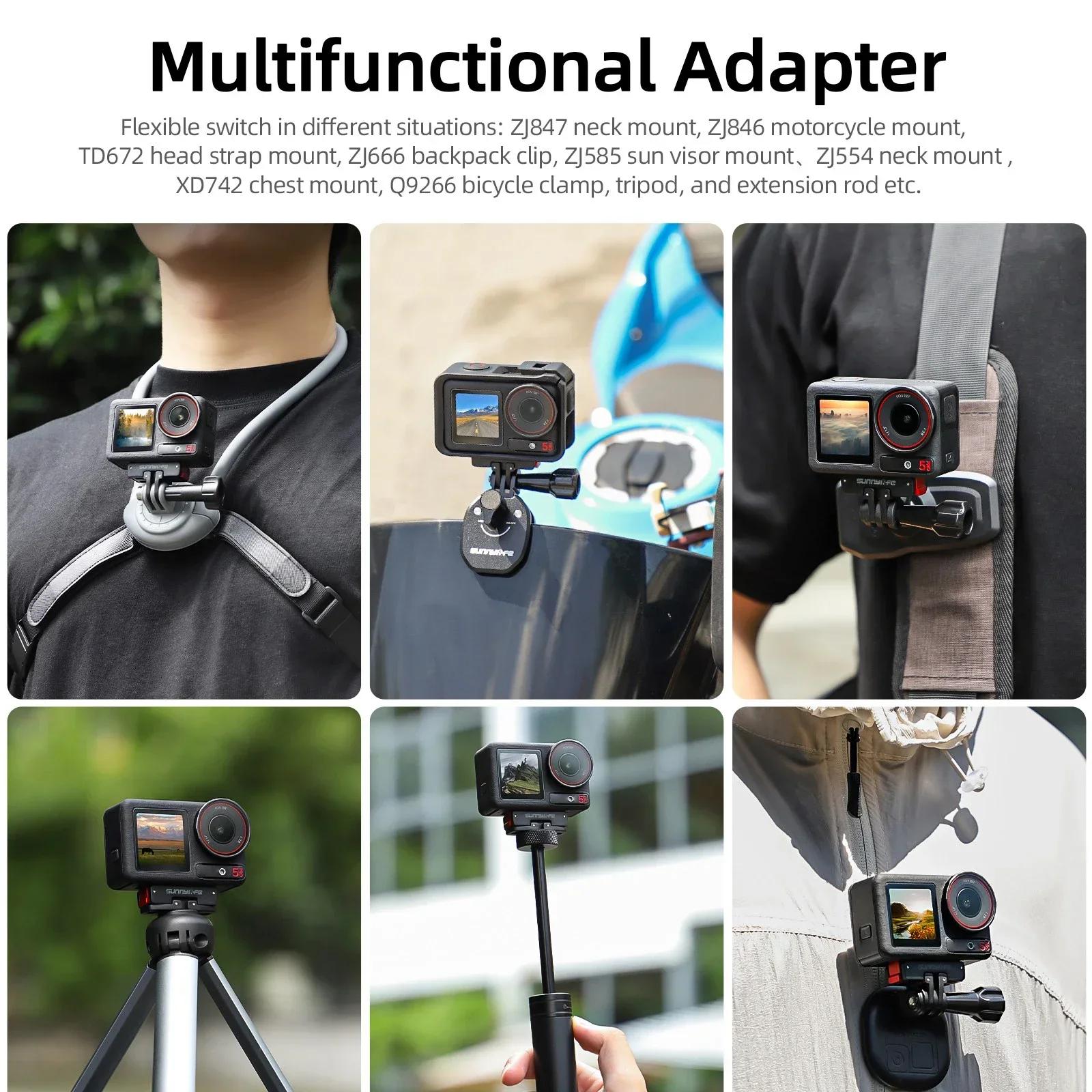 Sunnylife Magnetic Quick Release Adapter Bracket Holder 1/4 Interface Mount for DJI Action 5 Pro/Action 4/3/2 Camera Accessories action camera accessory action camera holder action camera mount