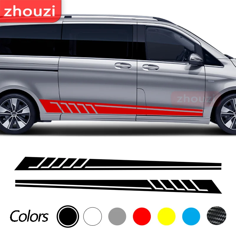 

Автомобильные наклейки для Mercedes V Class Vito Viano, боковая дверь, автостайлинг, Спортивная длинная полоса с виниловой пленкой «сделай сам», аксессуары, 2 шт.