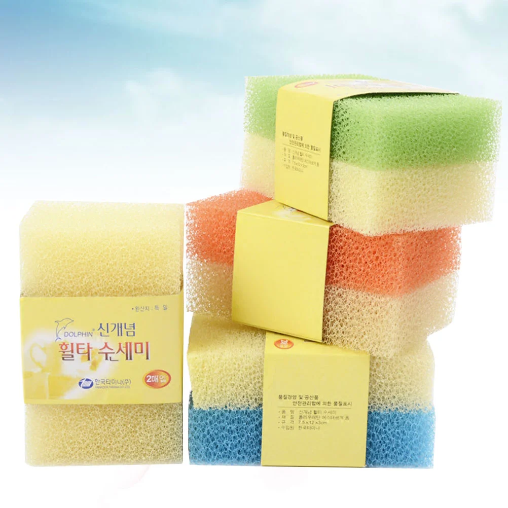 

Simulation Loofah Scouring Pad Kitchen Dishwashing Sponge Cleaning Pad Sponge Paddish Scrubber Pads (Random Color)