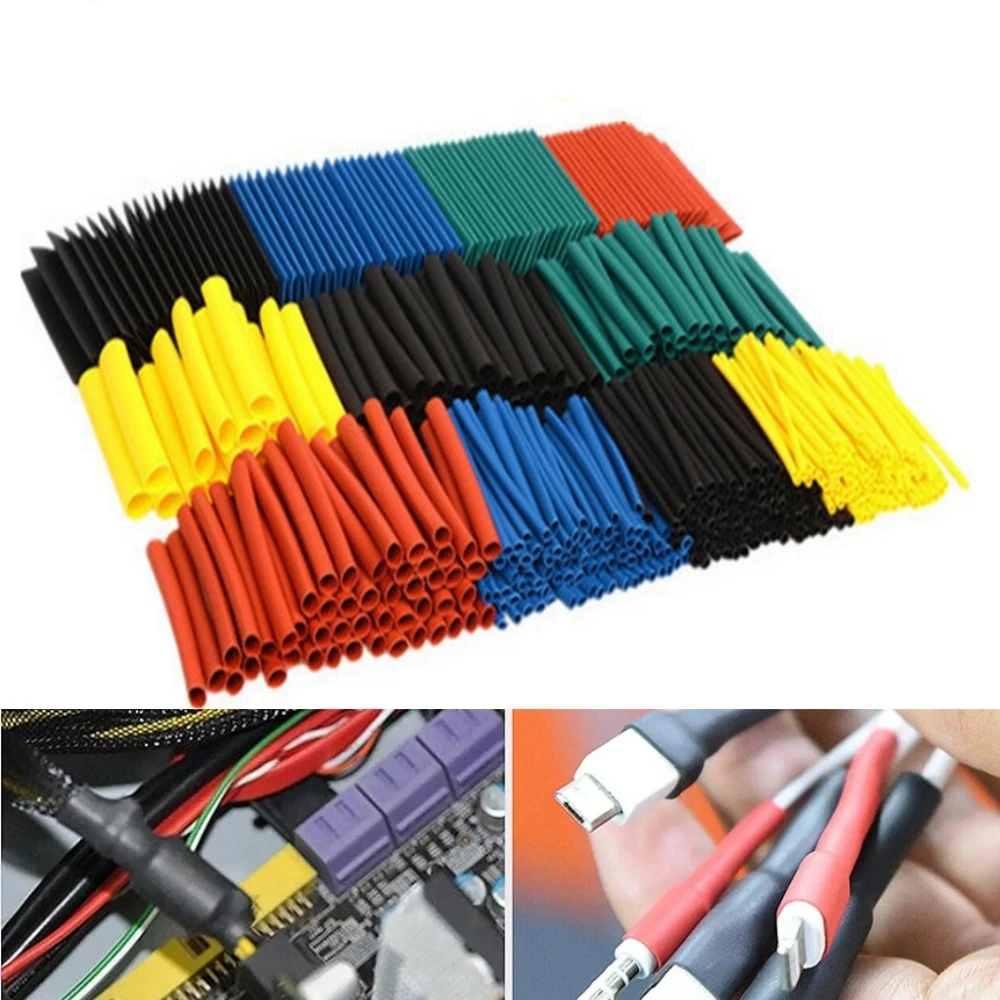 300W Hot Air Heat Gun with 127/328/530pcs Heat Shrink Tube EU 220V Shrink Tubing Kit 2:1