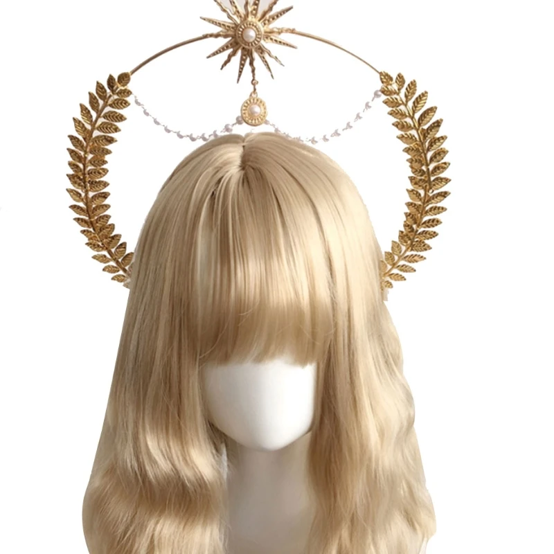 

Women's Gothic Gothic for Sun Godmother's Hairhoop Virgin Mary Headpiece Bride Hair Accessories