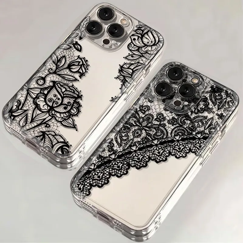 Elegant Vintage White Lace Floral Phone Case