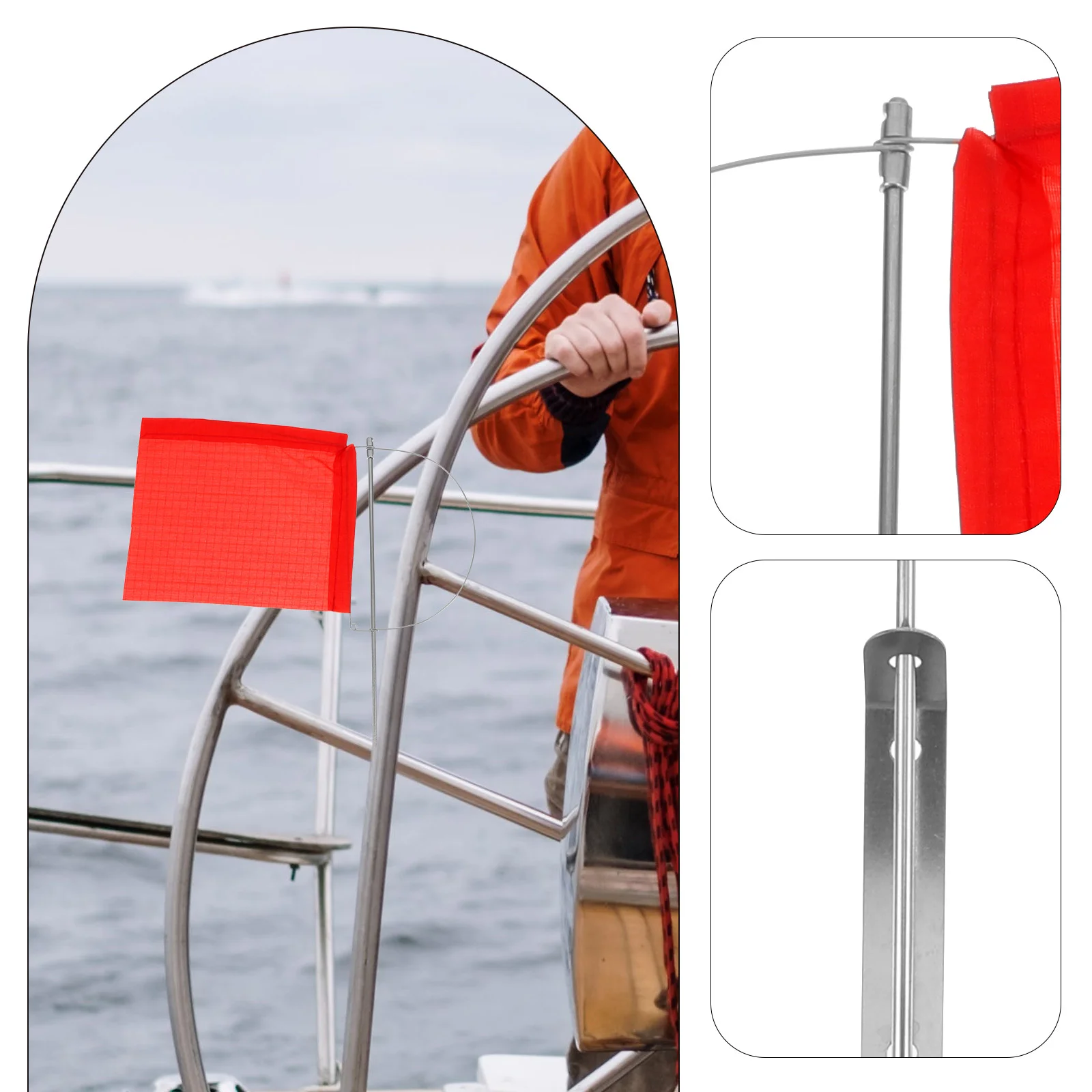 Yacht Wind Flag Weather Vane Outdoor Direction Pendant 304 Stainless Steel 2