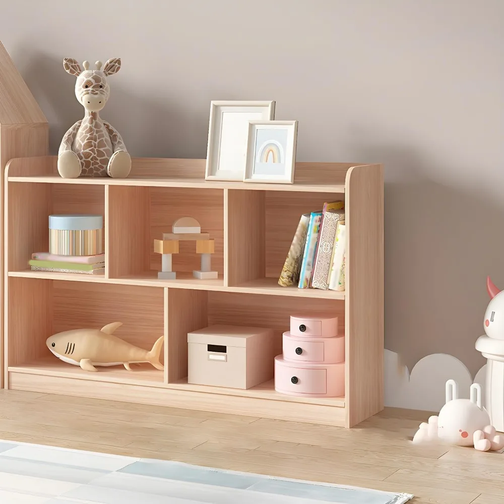 Independent children's bookshelf, children's solid wood storage cabinet, modern display rack-pine 79 "L x 12" W x 52 "H
